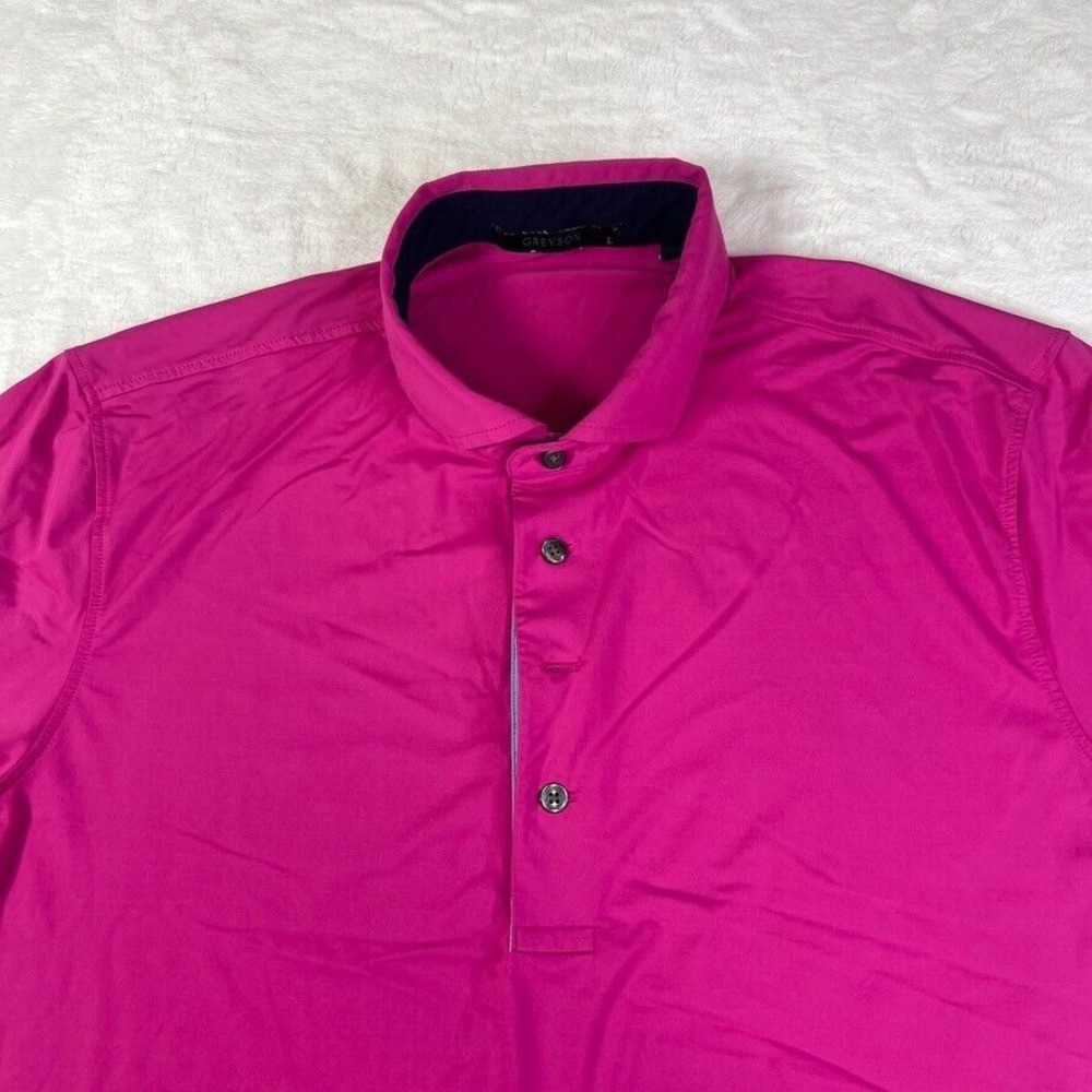 Greyson Golf Polo Shirt Mens XL Pink Magenta Performance Stretch *FLAW
